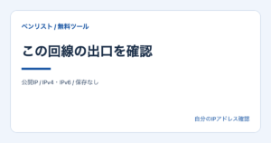 この回線の出口を確認。公開IP / IPv4・IPv6 / 保存なし